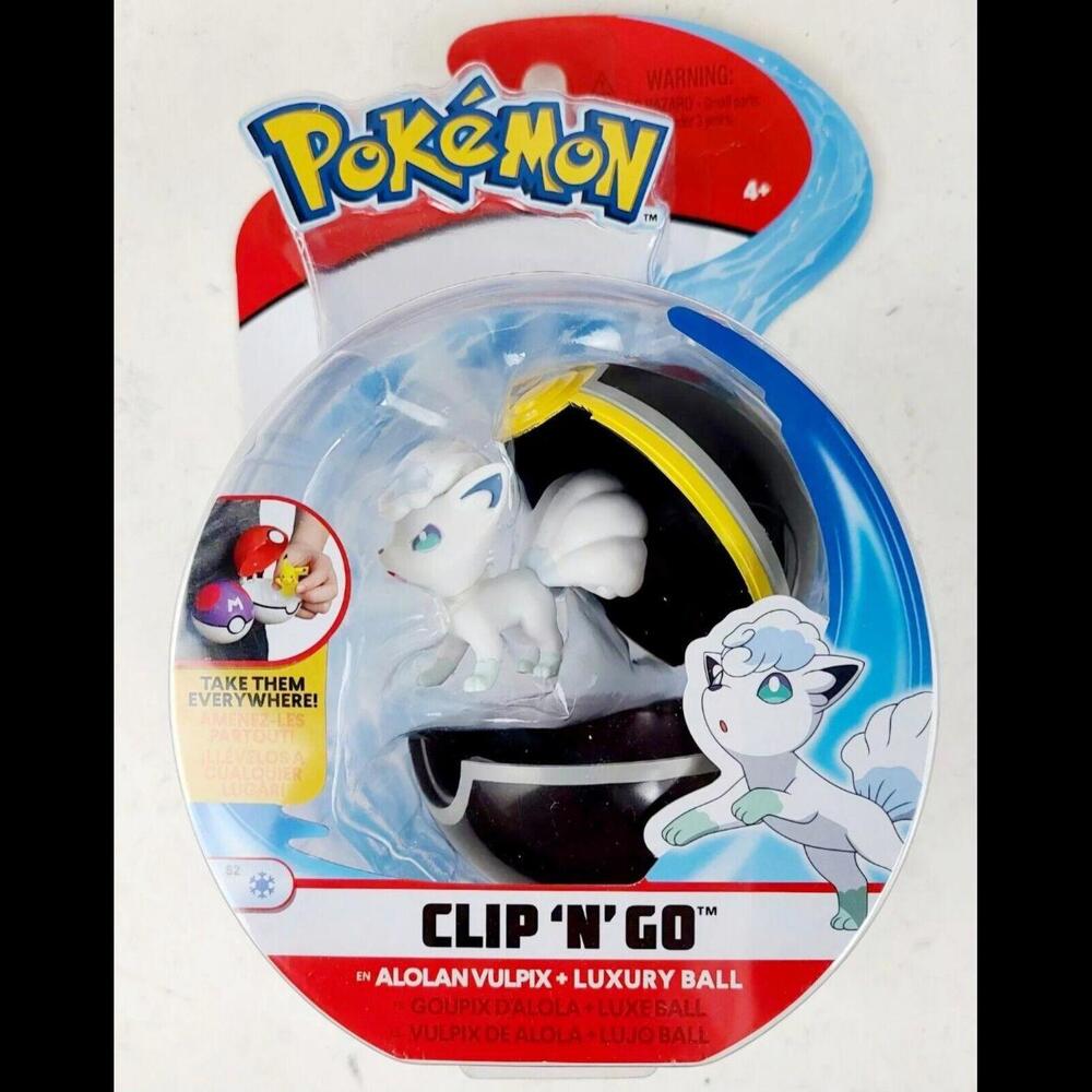 Alolan Vulpix Pokemon Clip 'n' Go + Luxury Ball Action Figure Toy 2018 Rare
